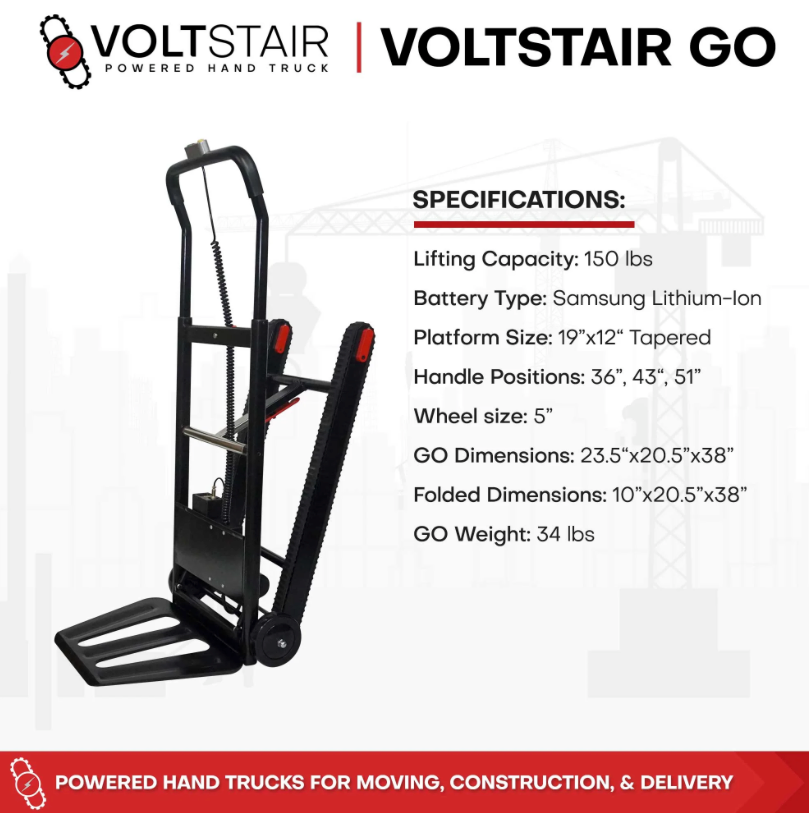 Voltstair GO Powered Motorized Stair Climbing Hand Truck