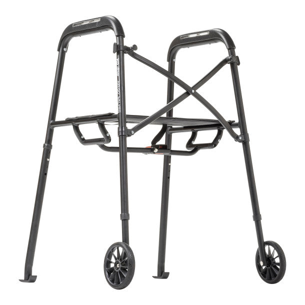 Black walker with wheels on a white background