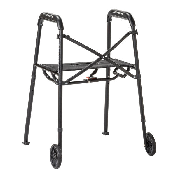 Black walker with wheels on a white background