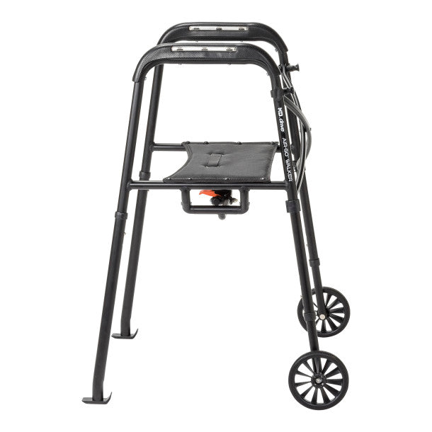 Black walker with wheels on a white background