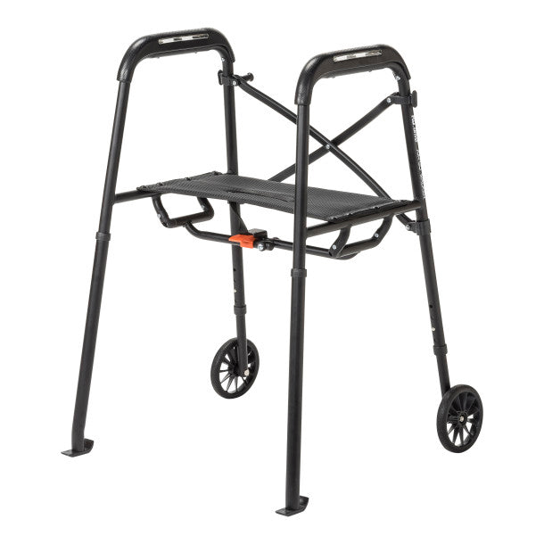 Black walker with wheels on a white background