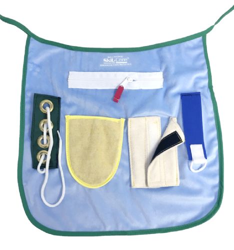 Skill One apron with various equestrian tools on a white background