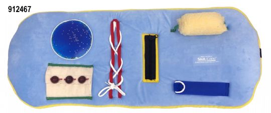 various accessories on a blue background