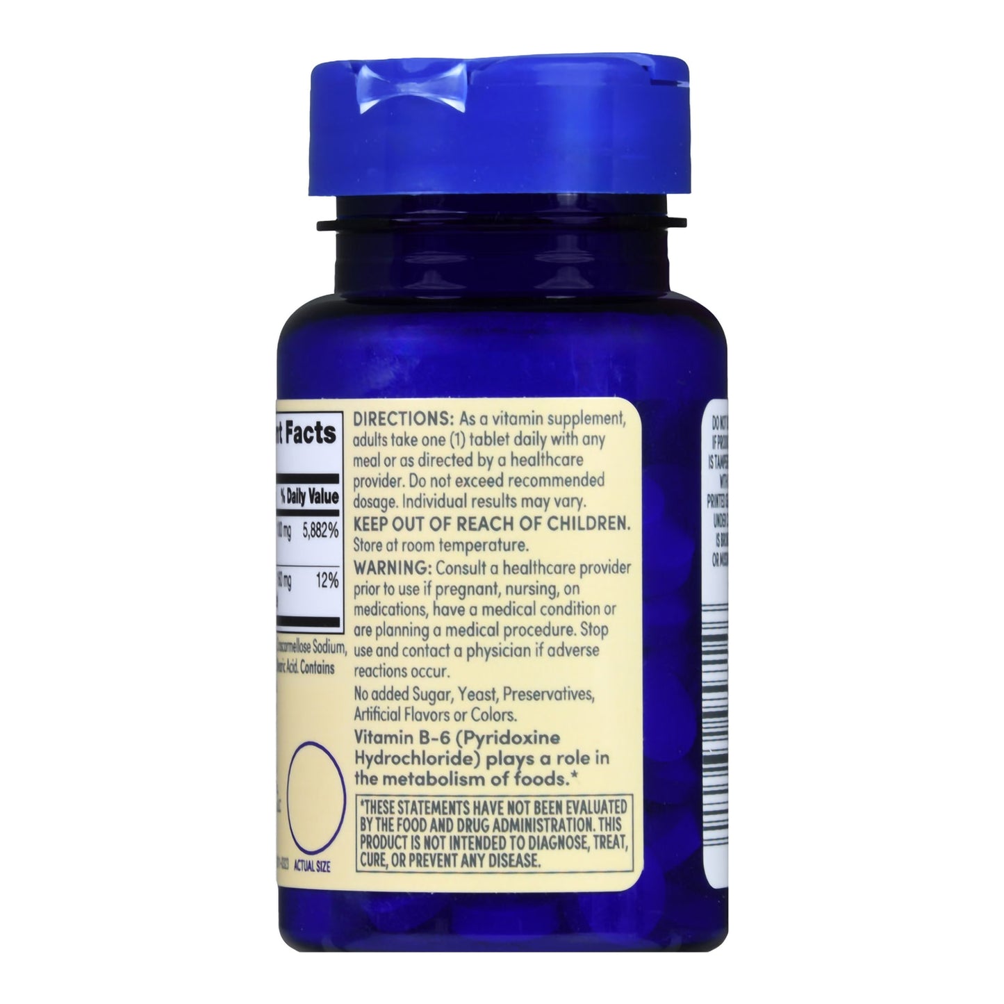 Directions and ingredients for the vitamin