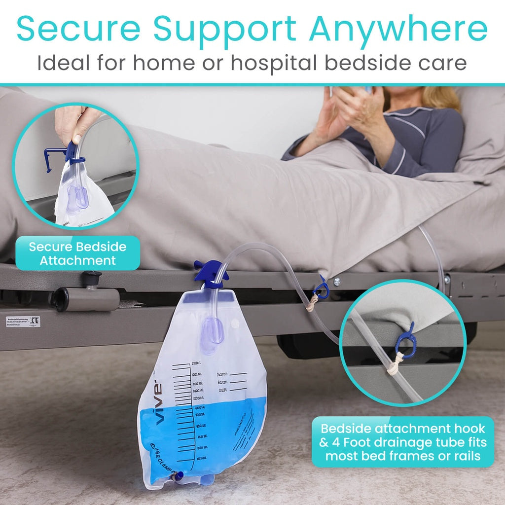 Bedside care product with secure attachment mechanism for home or hospital use.