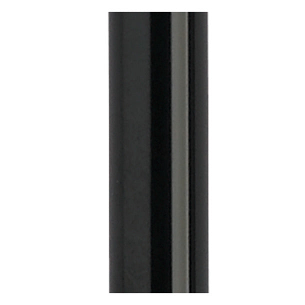 Black cylindrical object on a white background