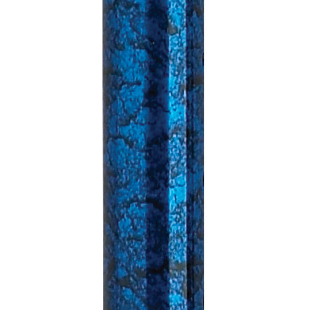 Blue textured cylindrical object on a white background