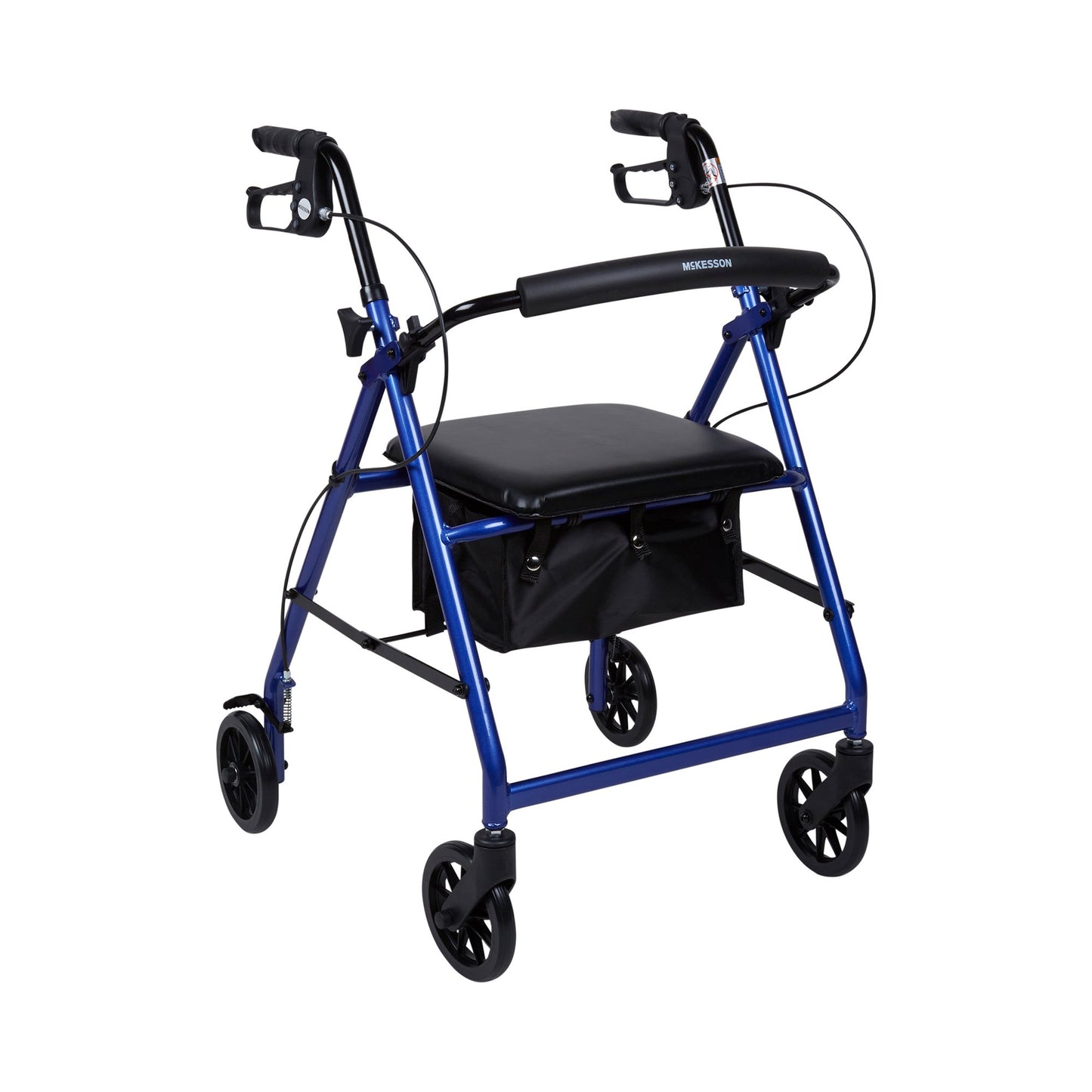 Blue walker with a seat on a white background