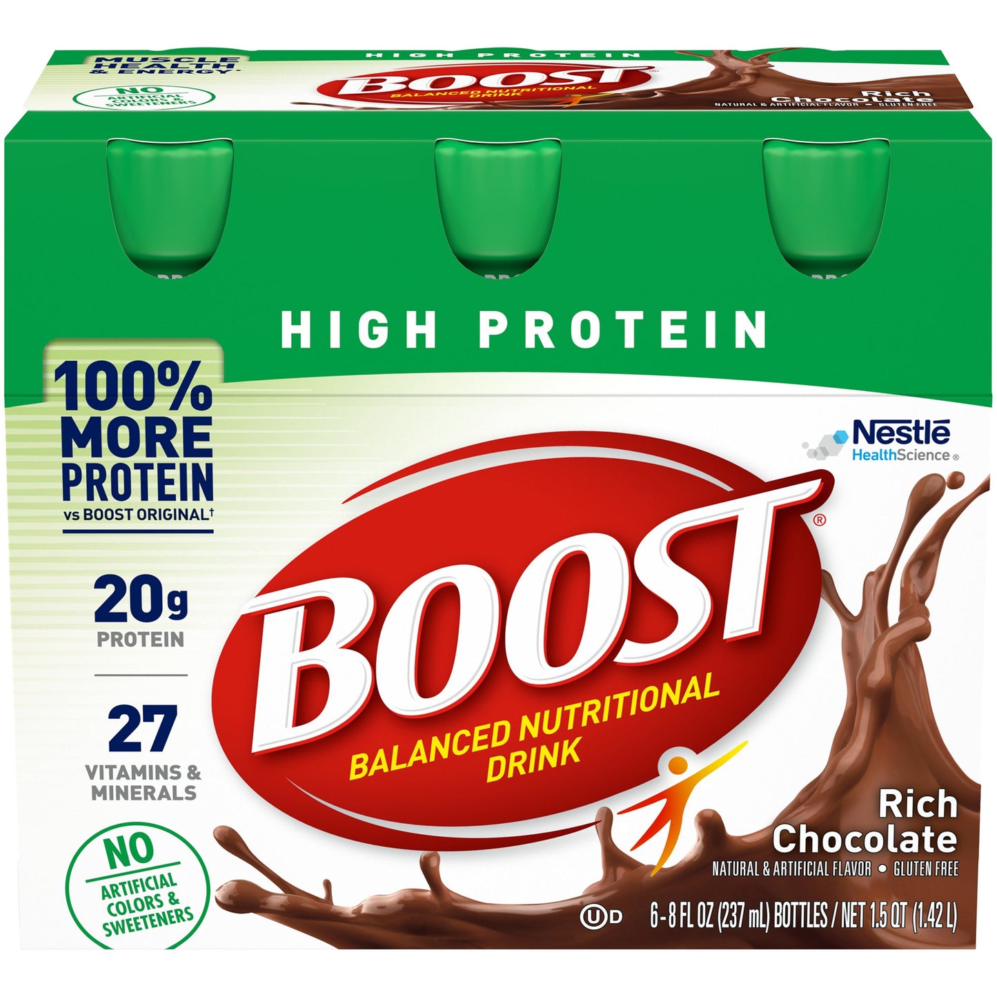 Boost High Protein Rich Chocolate Flavor Liquid Oral Supplement - 8 oz Bottle