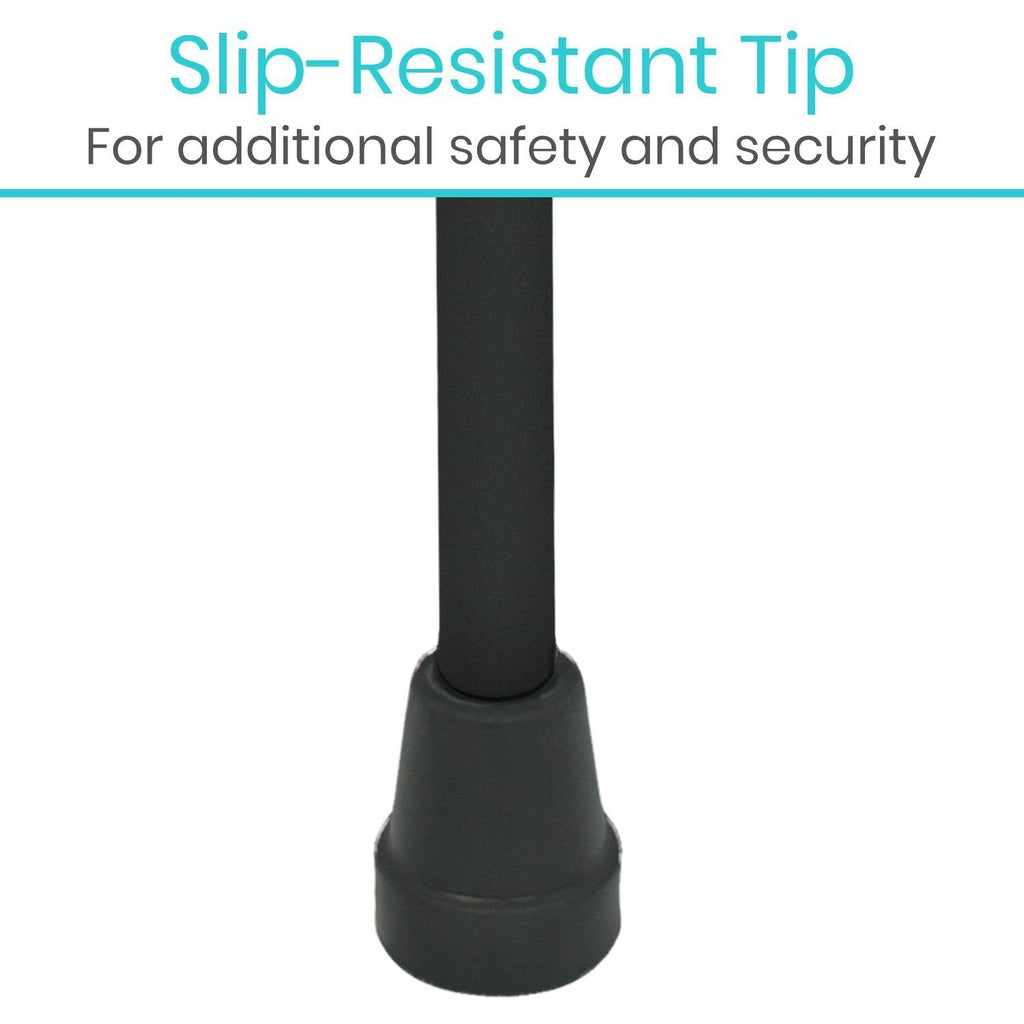 Black slip-resistant tip with text on a white background