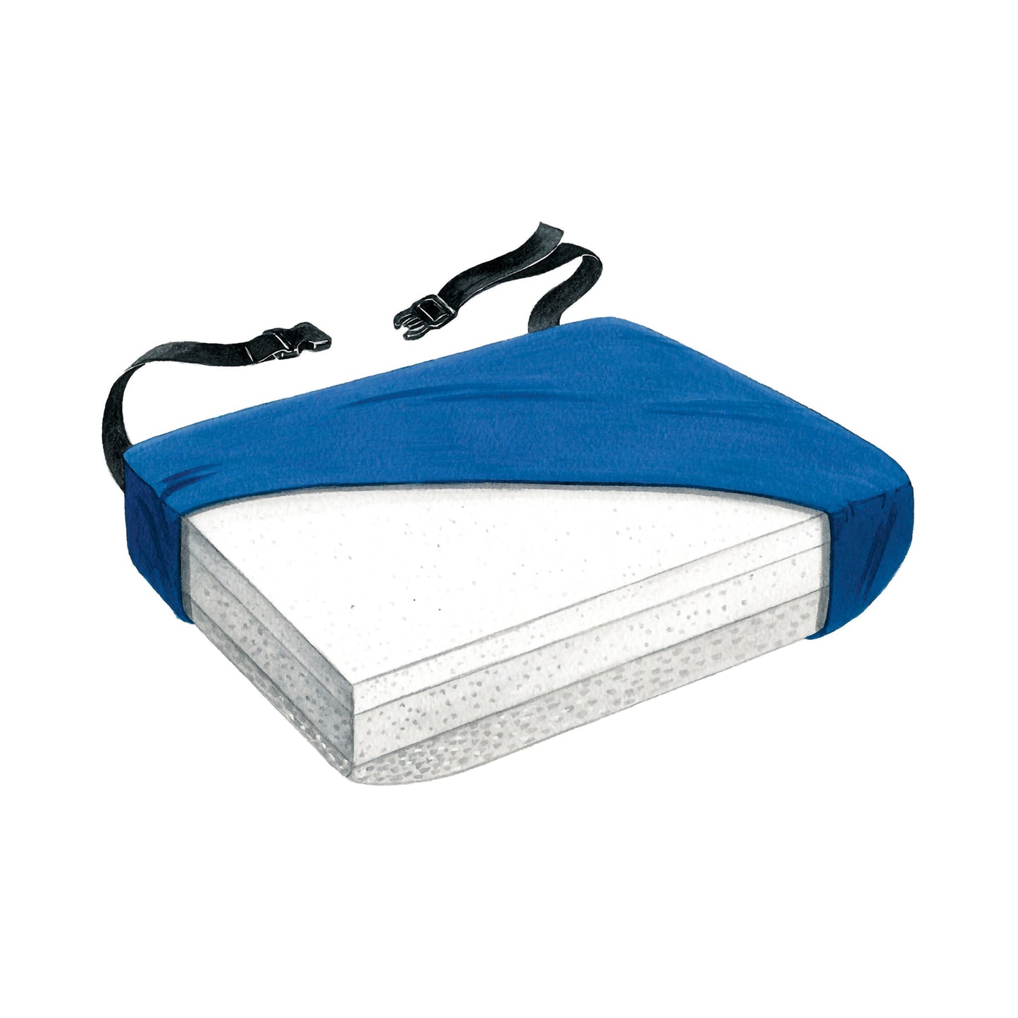 cushion with blue cover and belt