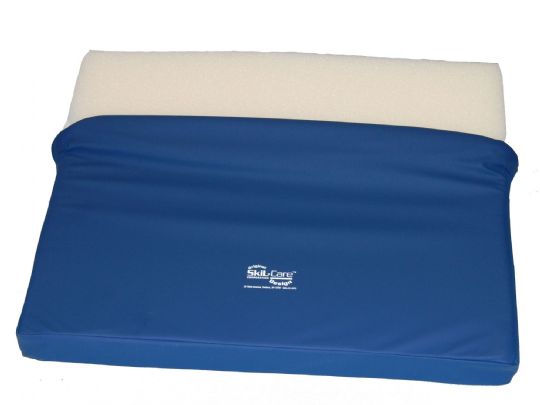 Blue and beige foam pad with a visible brand logo on a white background