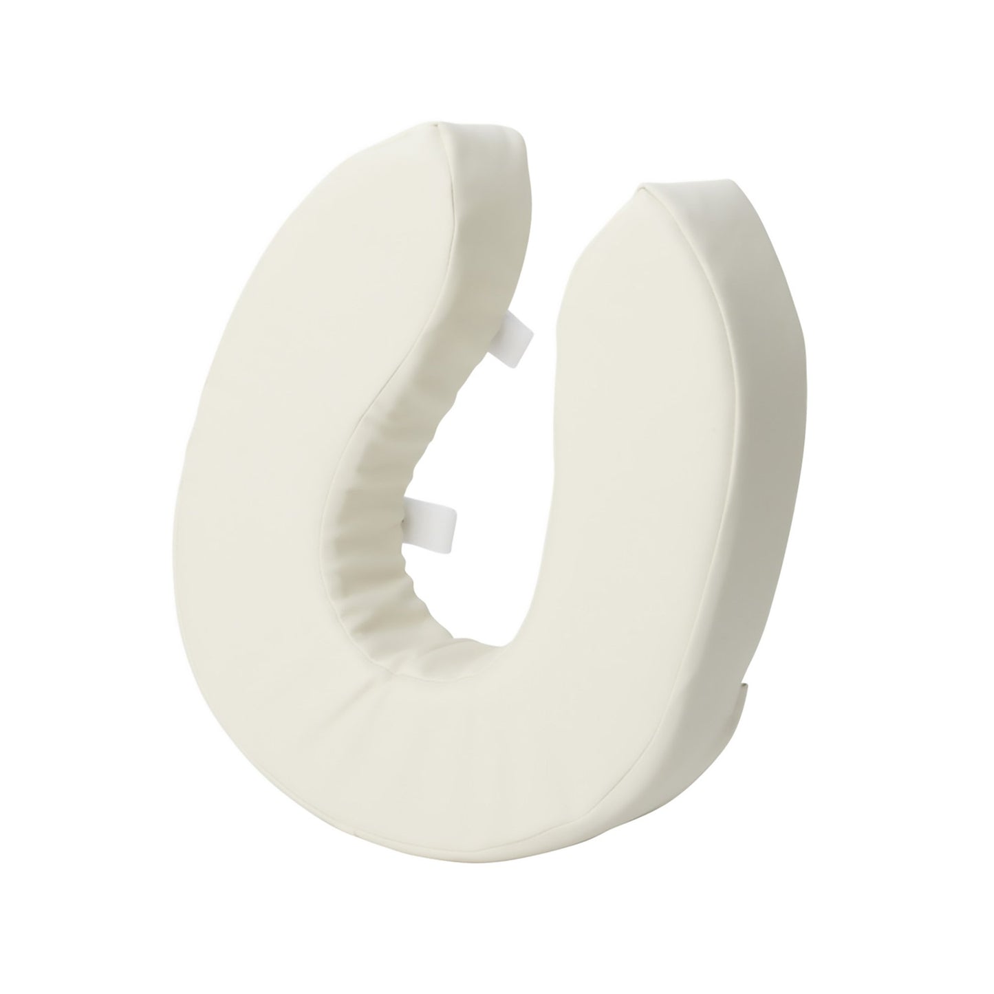 White U-shaped toilet seat cushion on a white background