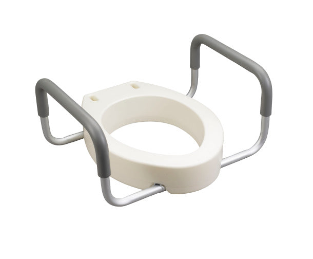 Premium Raised Toilet Seat with Removable Arms - Elongated