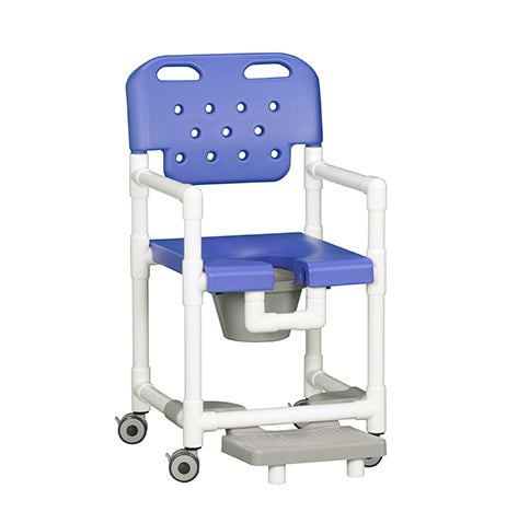ELITE SHOWER CHAIR COMMODE W/FOOTREST, TALL