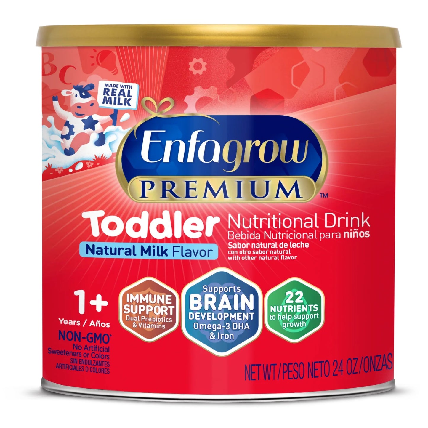 Enfagrow Premium Toddler Nutritional Drink can on a white background