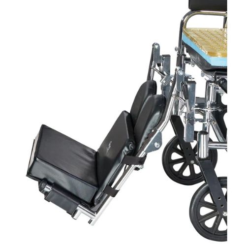 Wheelchair with folded seat on a white background