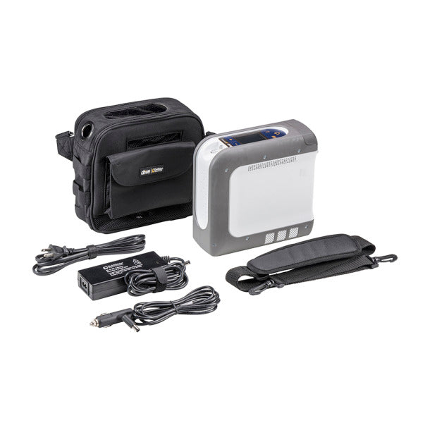 Portable power station with accessories on a white background