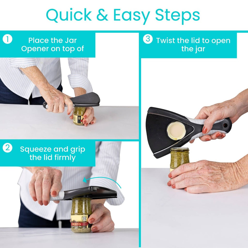 Instructions on how to use a jar opener with text labels.