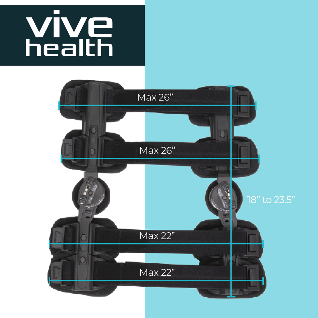 Black dumbbells with measurement labels on a white and blue background, featuring the Vive Health brand.