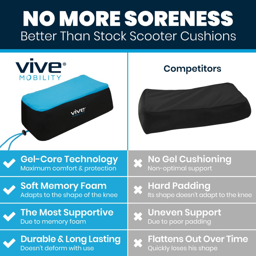 Comparison chart of Vive Mobility scooter cushions with competitors' products.