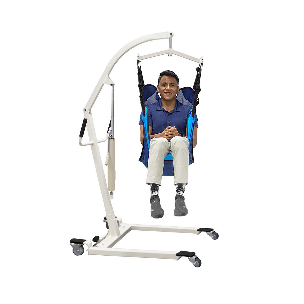 patient in a patient lift