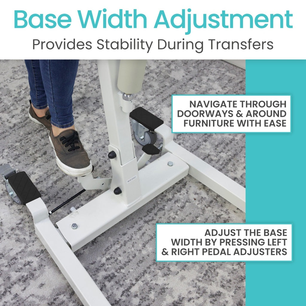 patient lift has an adjustable width
