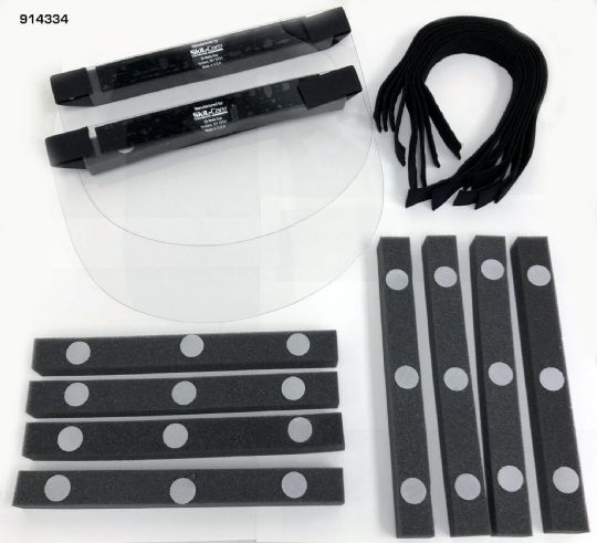 Collection of black and gray adhesive strips with straps on a white background