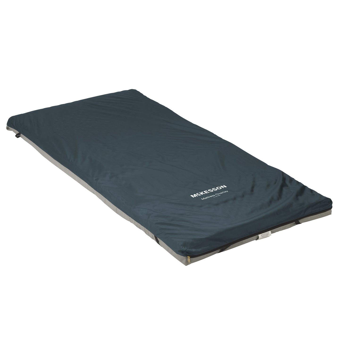 Blue camping mat with a brand logo on a white background