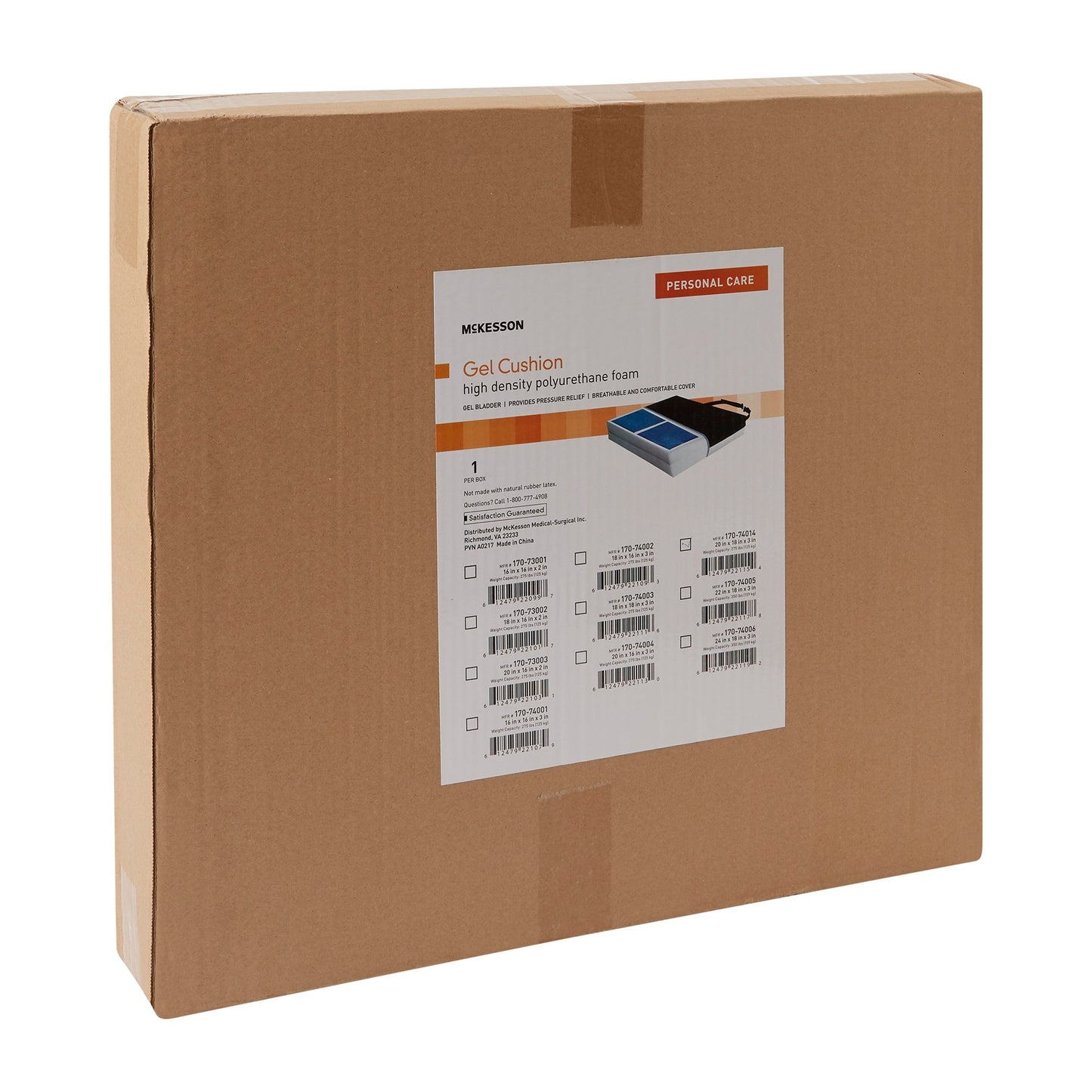 Cardboard box with a Mckesson label on a white background