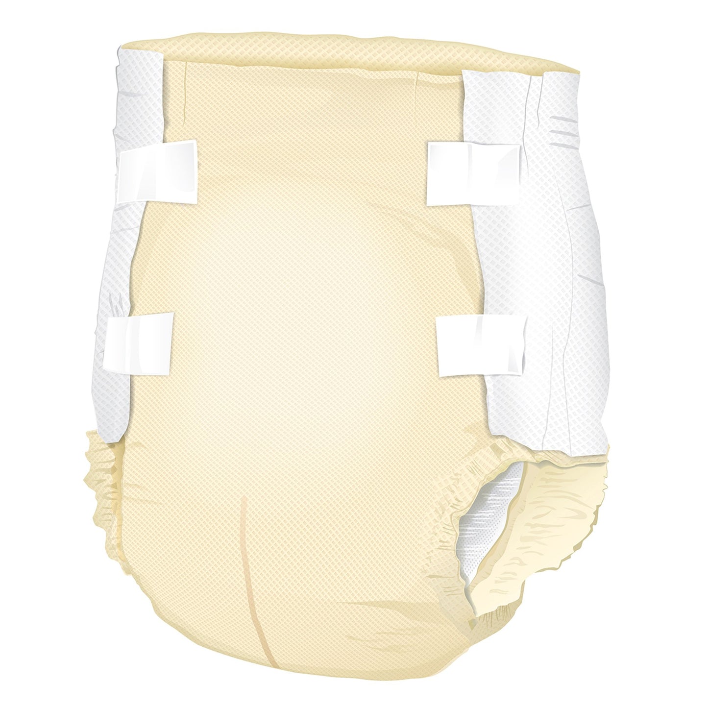 Beige diaper with white straps on a white background