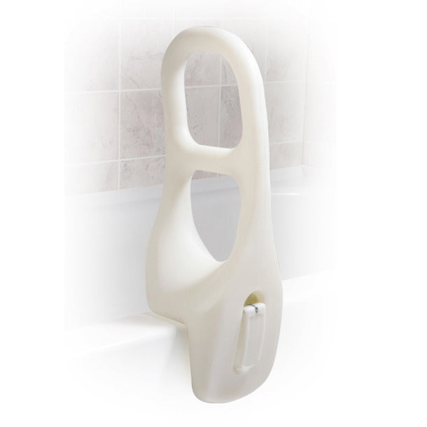 White plastic holder on a white background