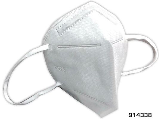 White N95 face mask on a white background