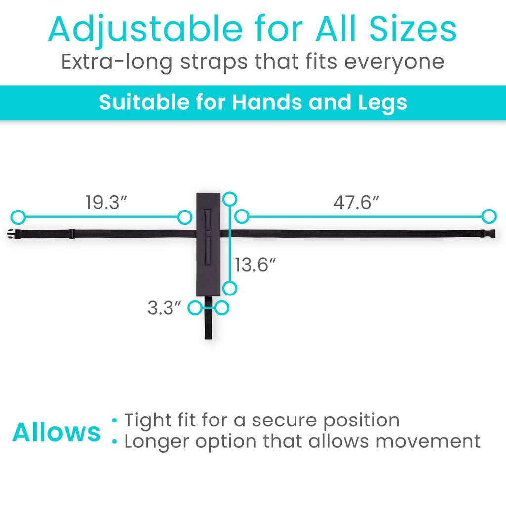Adjustable strap with measurement details on a white background