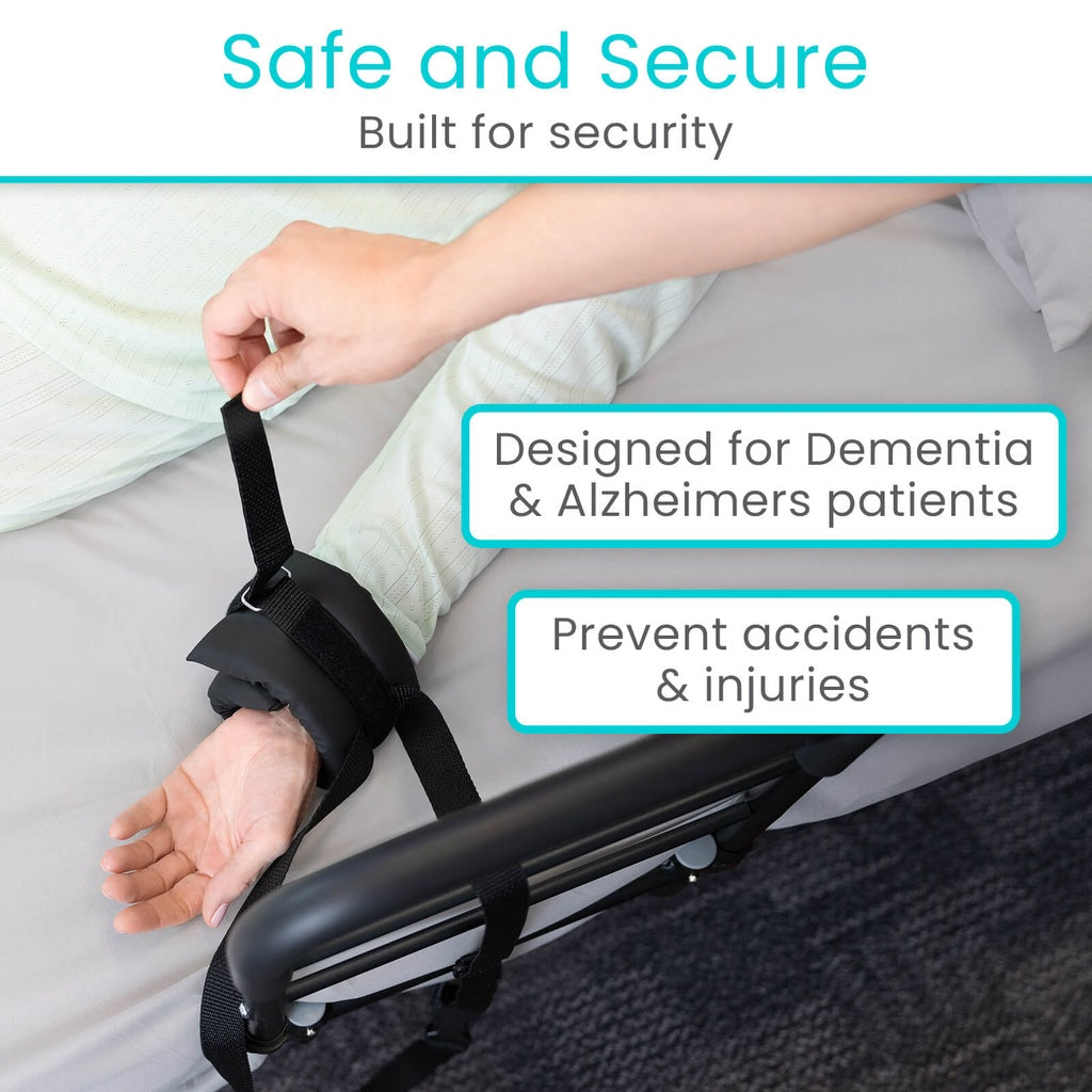 Hand with a safety strap, designed for dementia and Alzheimer's patients to prevent accidents and injuries.