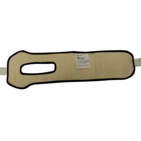 Beige strap with a black border on a white background