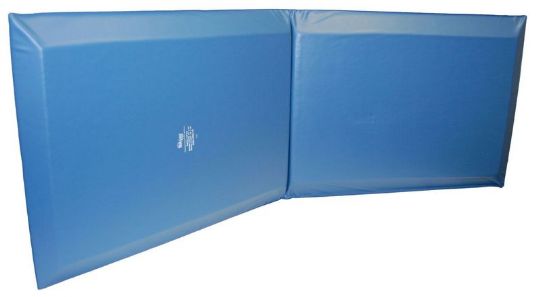 Blue foam mat on a white background