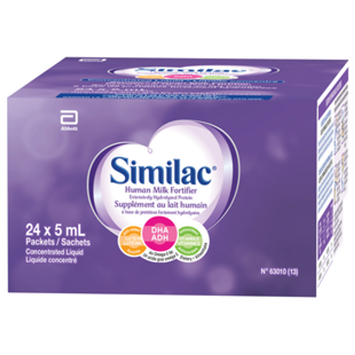 Similac human milk fortifier packaging on a white background