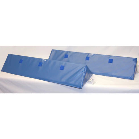 Blue foam rollers on a white background