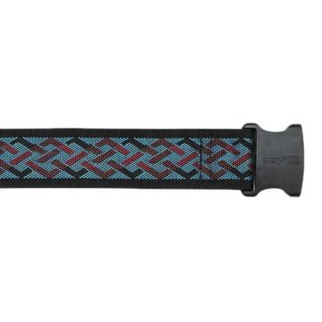 Patterned gait belt with a black buckle on a white background