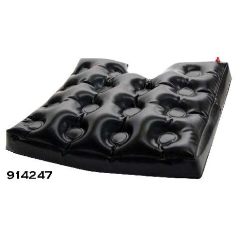 Black inflatable mattress on a white background