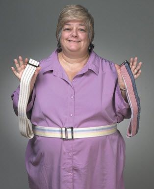 woman holding gait belts