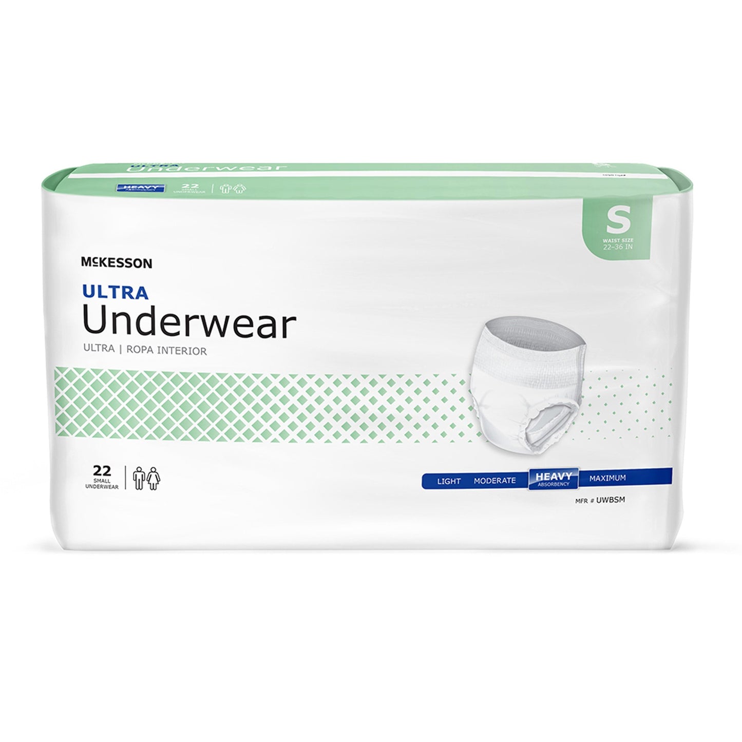 Package of McKesson Ultra Underwear on a white background