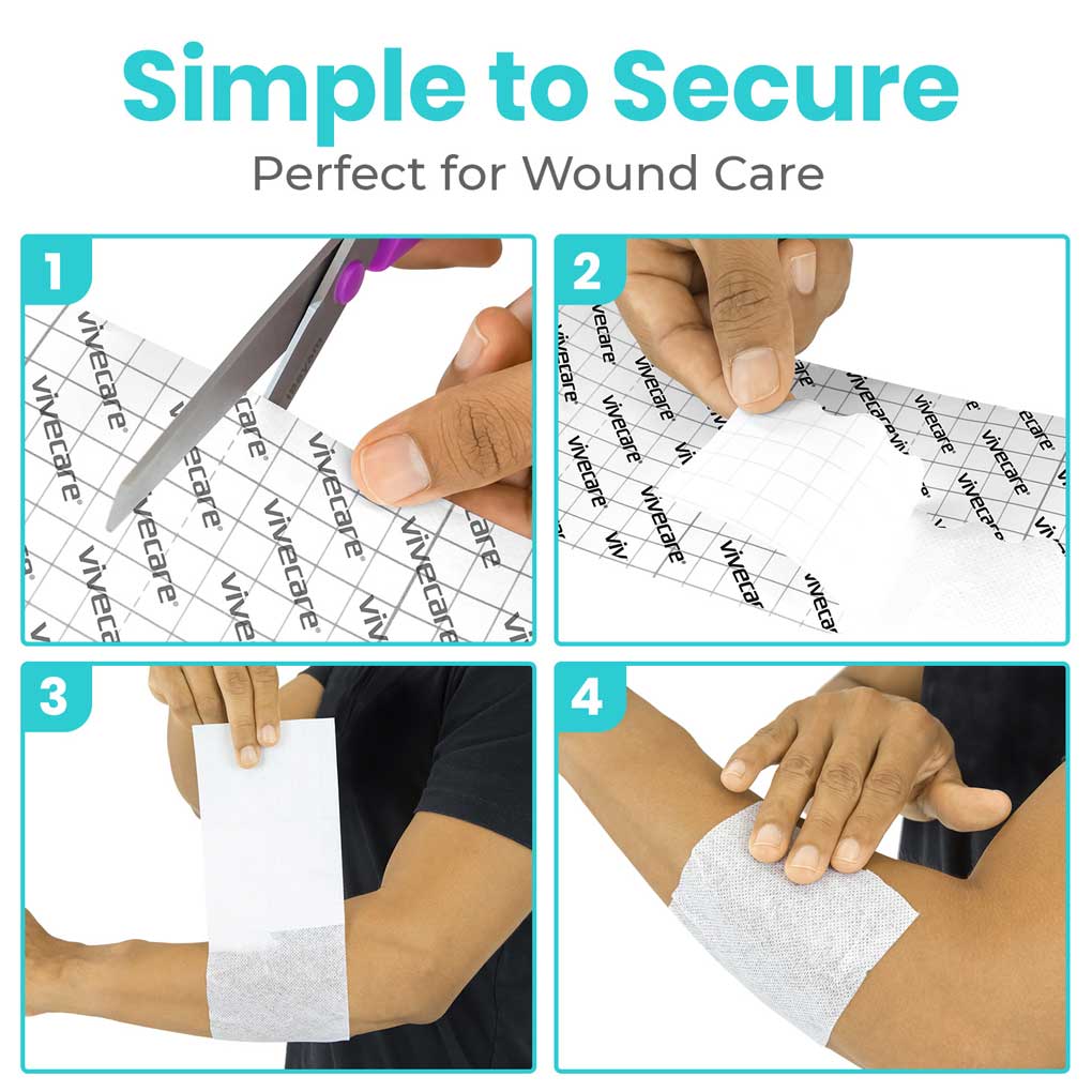 Step-by-step guide on how to use VivaCare bandages for wound care.