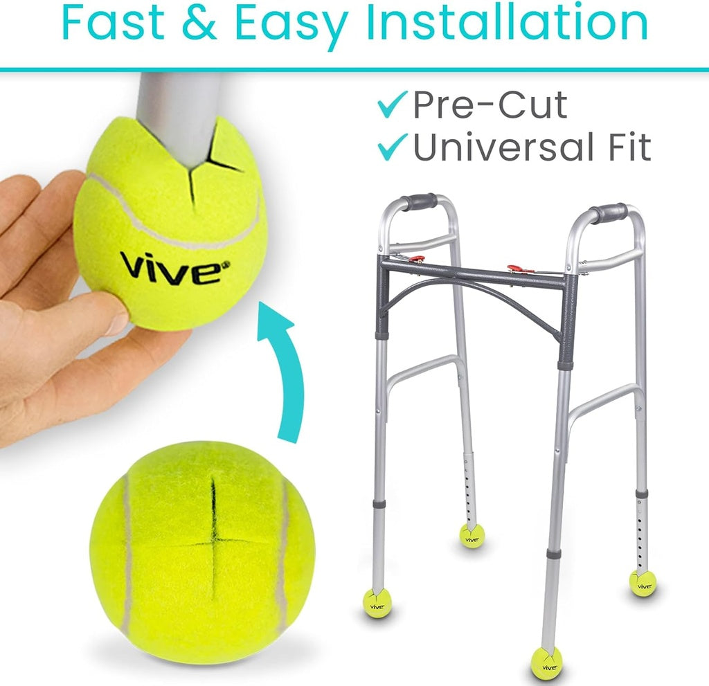 Vive Tennis Ball Walker Glides - Pre-Cut for Easy Installation