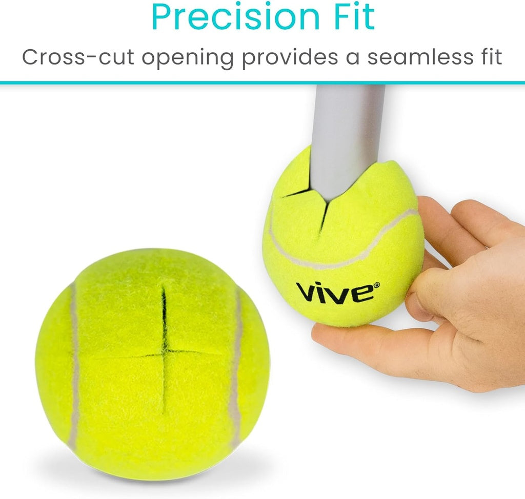 Two tennis balls with a hand holding one, labeled 'Vive', on a white background.