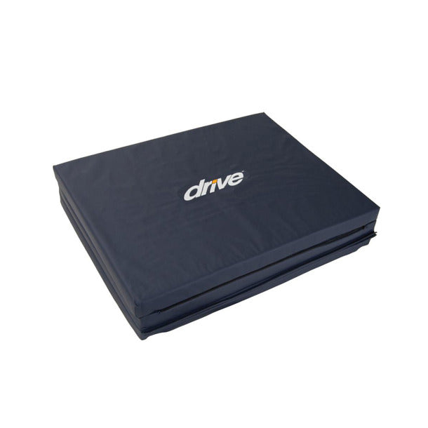 Black mat with 'drive' logo on a white background