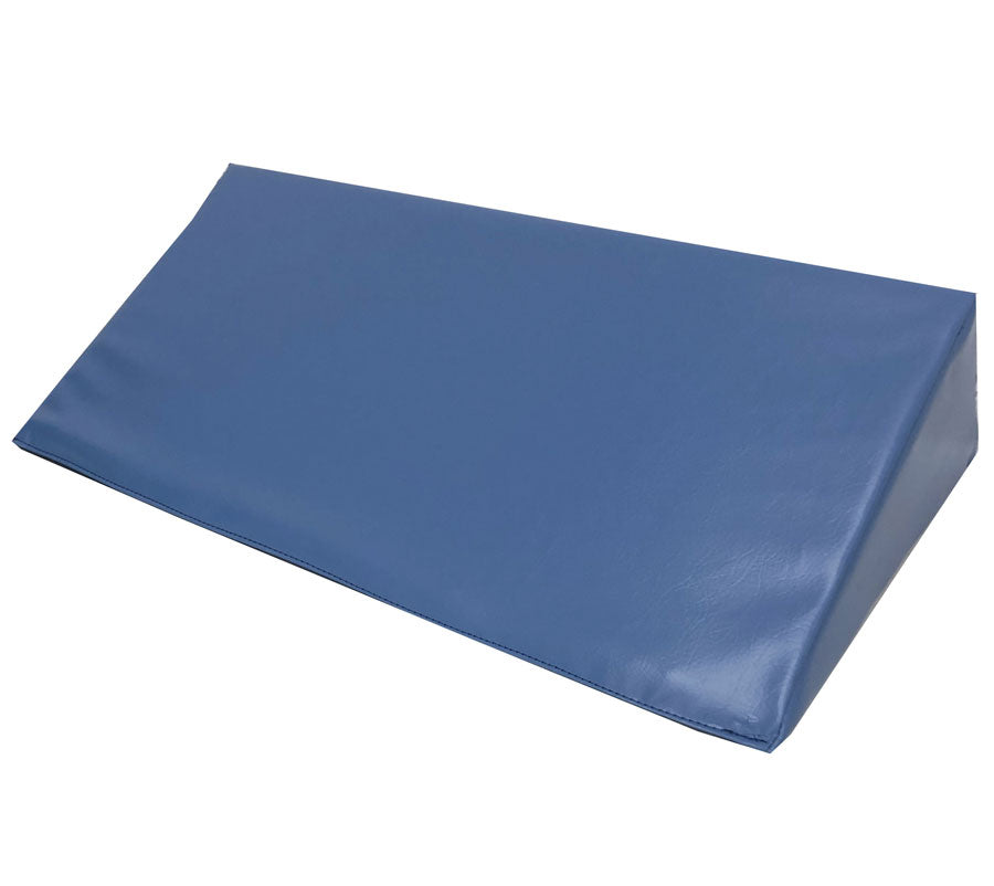 Vinyl blue wedge cushion on a white background