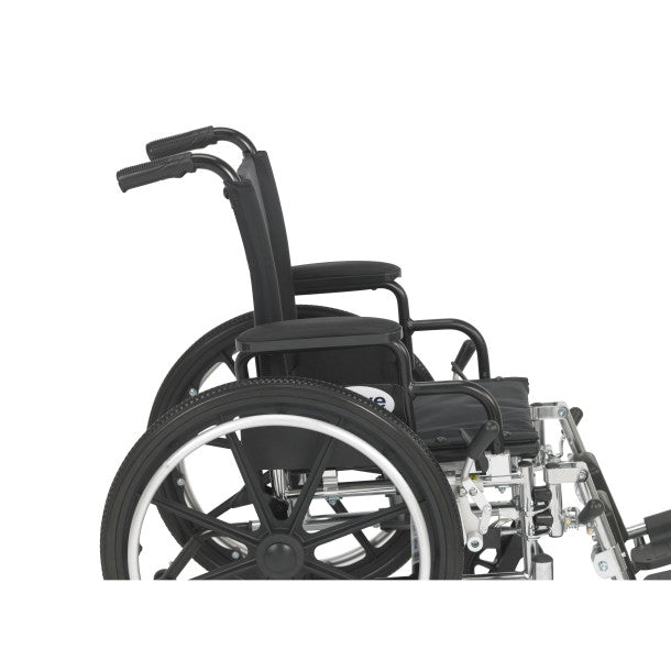 Black manual wheelchair on a white background