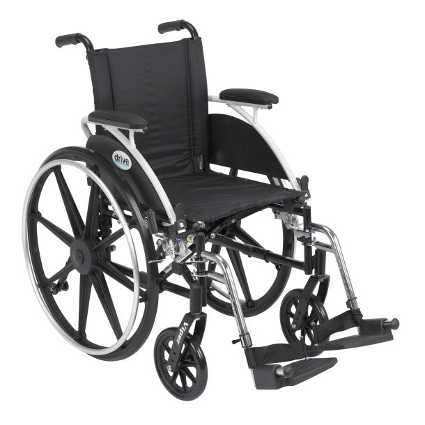 Black wheelchair with visible branding on a white background